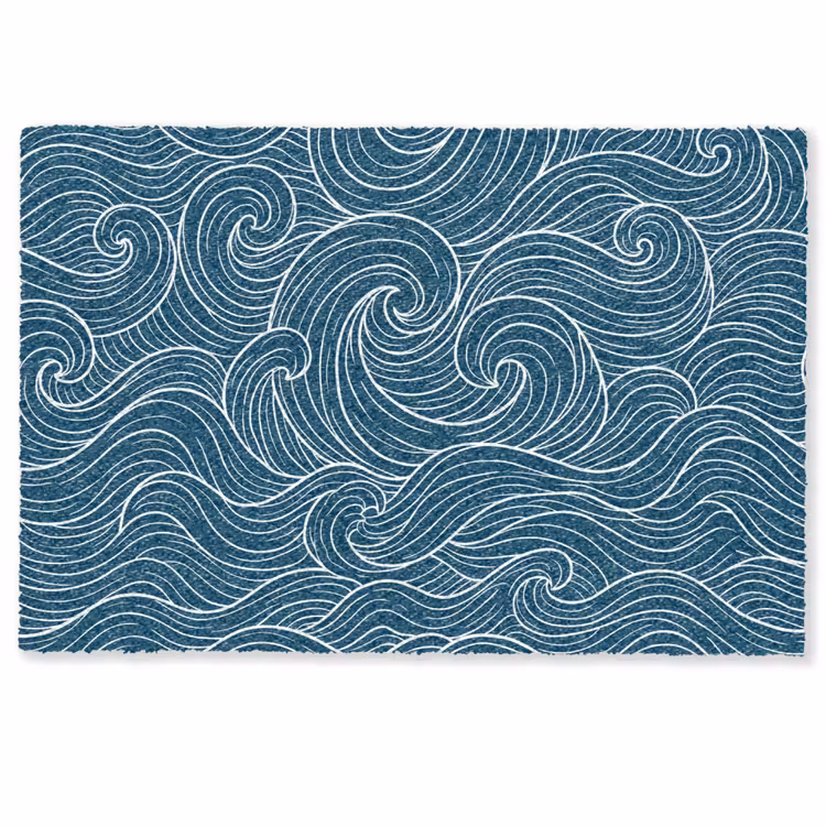 Golven - Spiraal - Water - Abstract - Blauw Deurmat klein -zkaufland3d