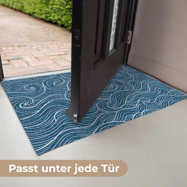 Golven - Spiraal - Water - Abstract - Blauw Deurmat klein -USP_DE