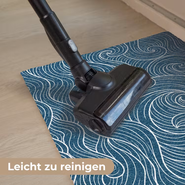 Golven - Spiraal - Water - Abstract - Blauw Deurmat klein -reinigen_DE