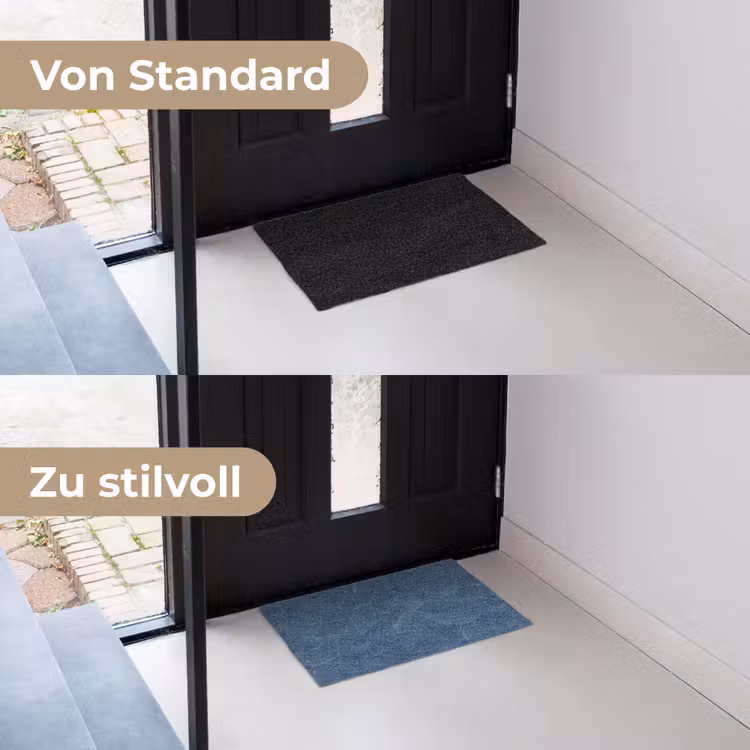Golven - Textuur - Patroon - Blauw Deurmat klein 898 -voor-na_DE