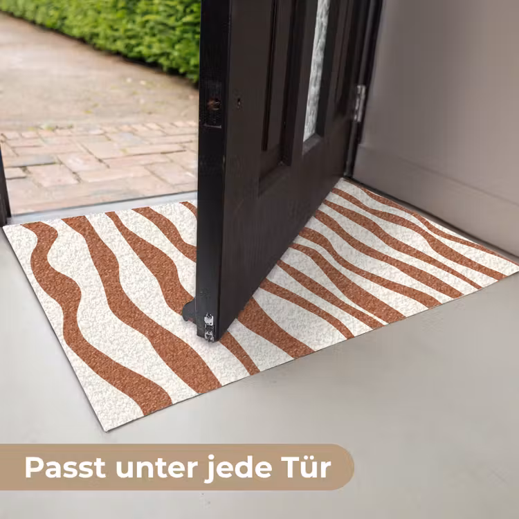 Golvende lijnen - Strepen - Beige - Bruin Deurmat klein -USP_DE