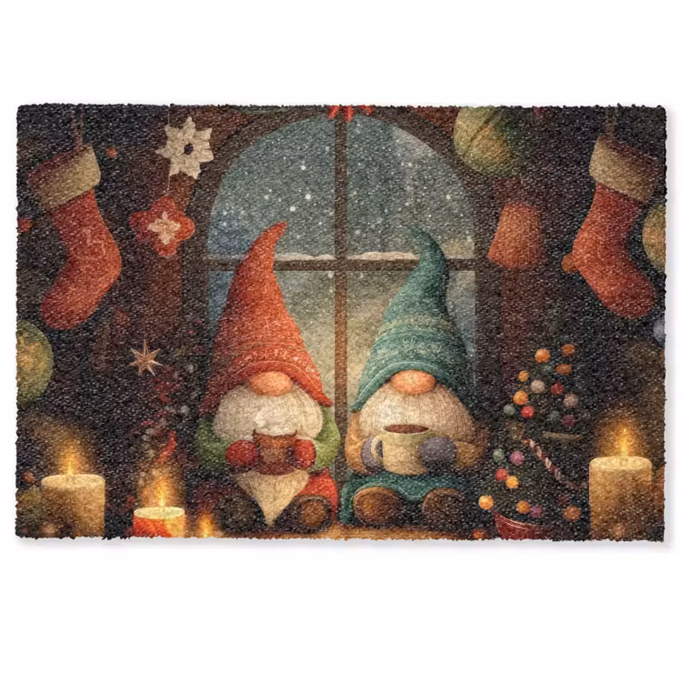 Gnooms - Kerst - Raam - Kleurrijk Deurmat klein -zkaufland3d