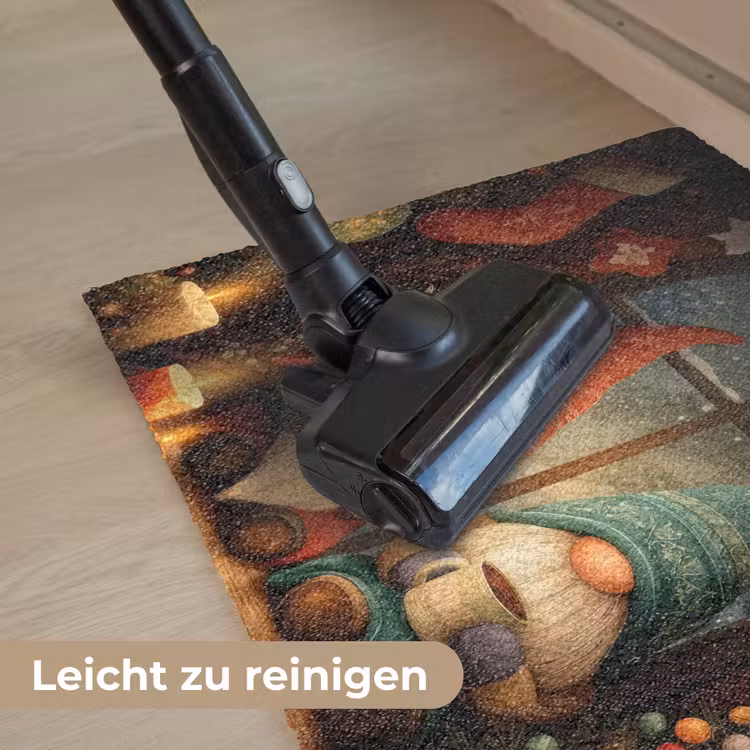 Gnooms - Kerst - Raam - Kleurrijk Deurmat klein -reinigen_DE