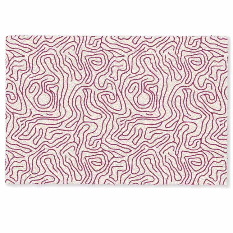 Kronkelende lijn - Magenta - Crème Deurmat klein 898 -zkaufland3d