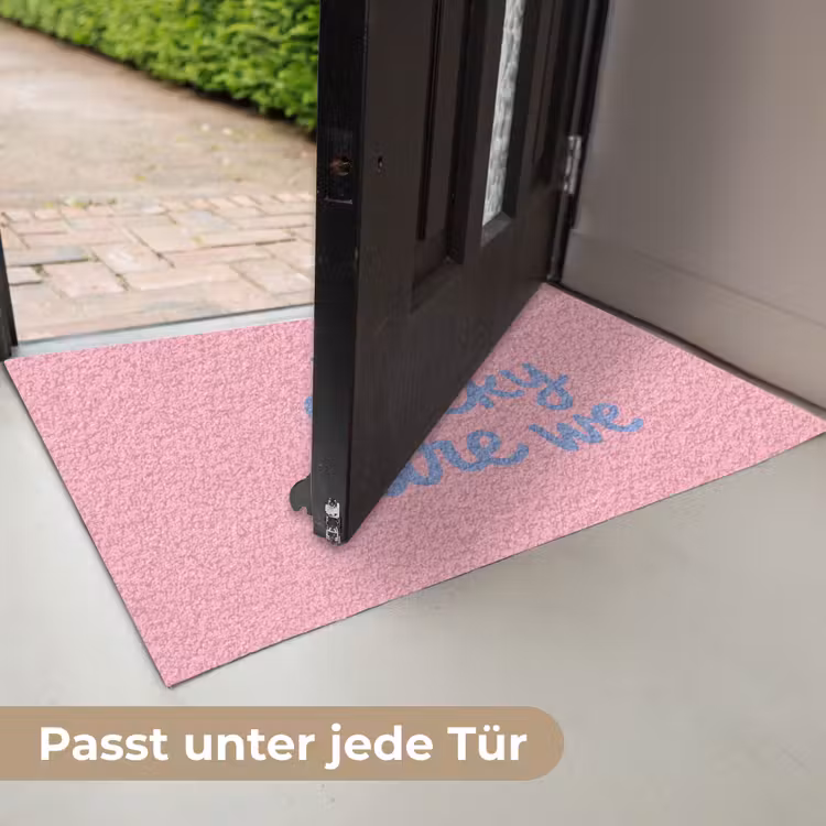 How lucky are we - Klavervier - Roze - Blauw Deurmat klein -USP_DE