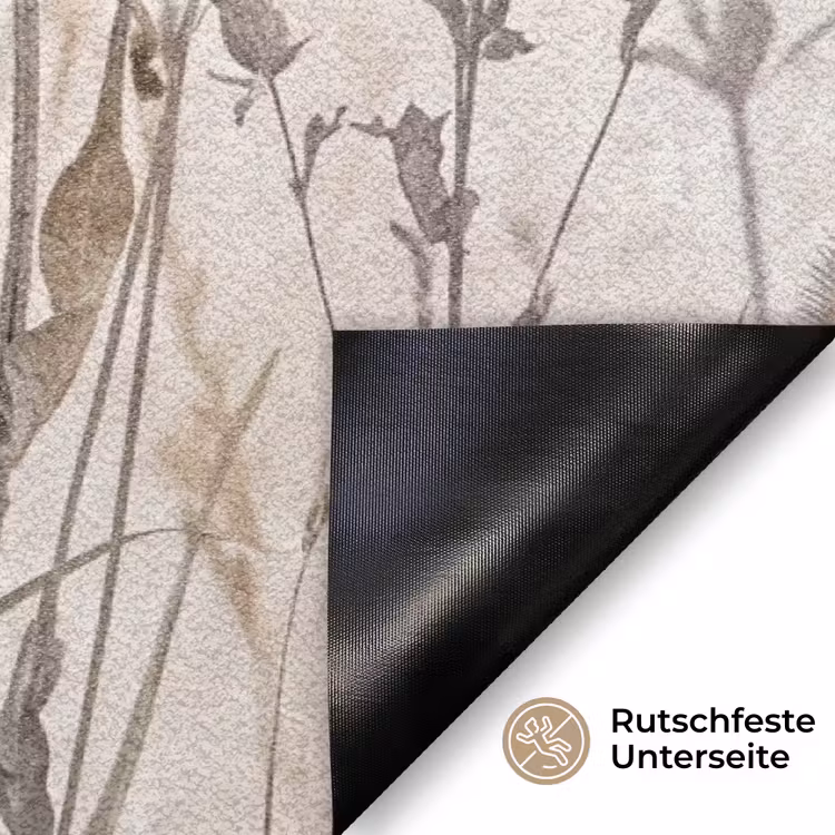 Weidebloemen - Design - Sepia Deurmat klein -antislip_DE