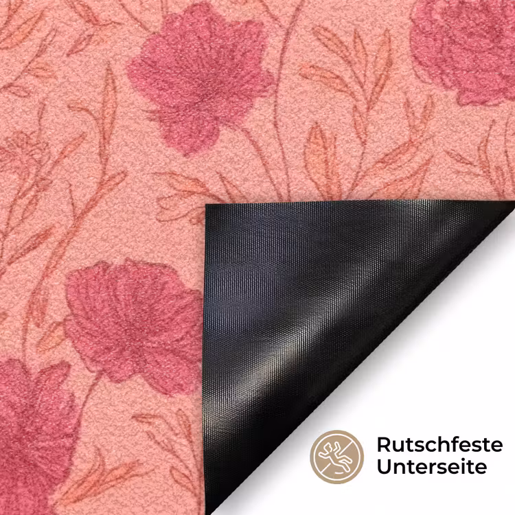 Weidebloemen - Romantisch - Roze Deurmat klein 898 -antislip_DE