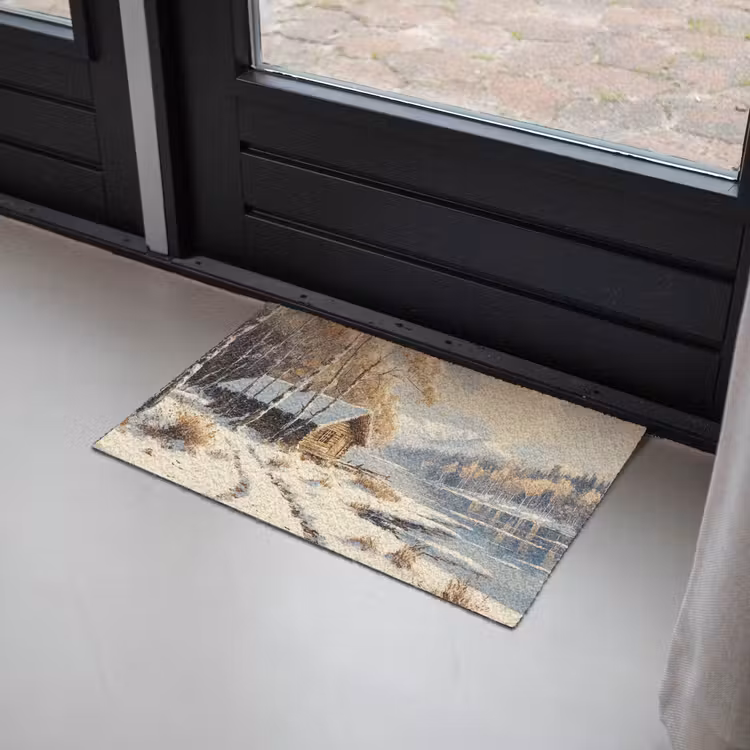 Winter - Sneeuw - Huis - Natuur Deurmat klein -sfeer2