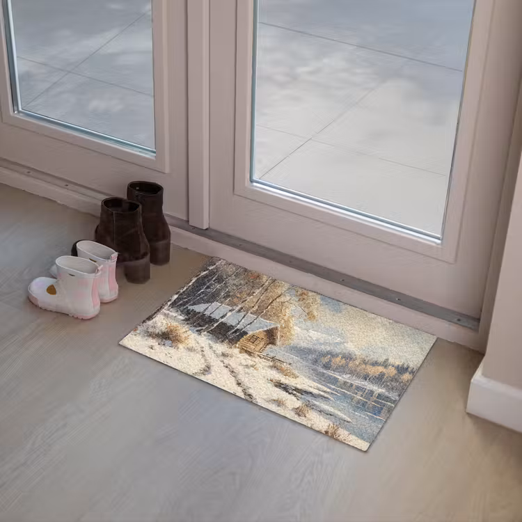 Winter - Sneeuw - Huis - Natuur Deurmat klein -sfeer3