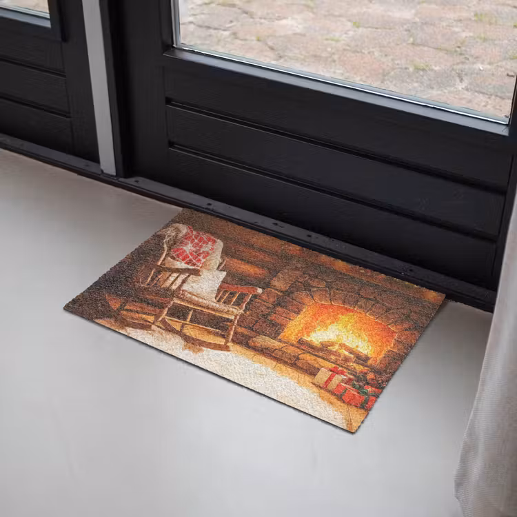 Winter - Kerst - Huis - Openhaard Deurmat klein -sfeer2