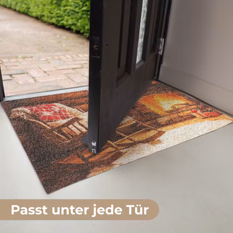 Winter - Kerst - Huis - Openhaard Deurmat klein -USP_DE