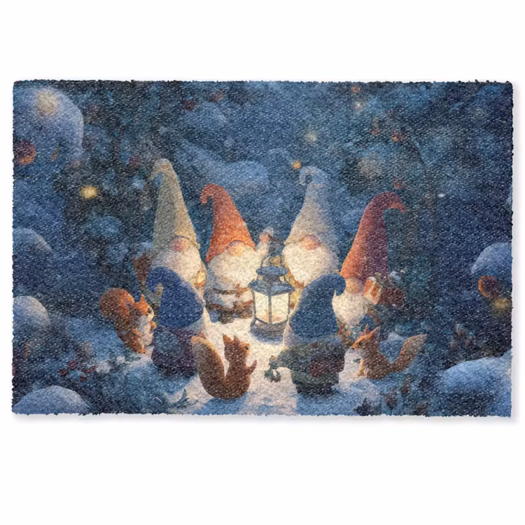 Winter - Gnooms - Eekhoorns - Meerkleurig Deurmat klein -zkaufland3d