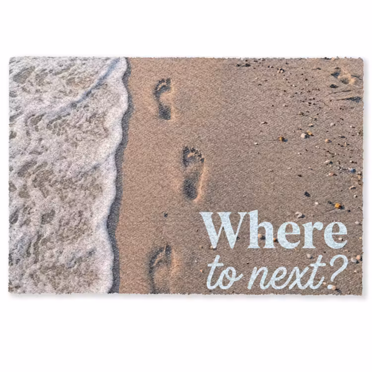 Where to next - Strand - Voetstappen Deurmat klein -zkaufland3d