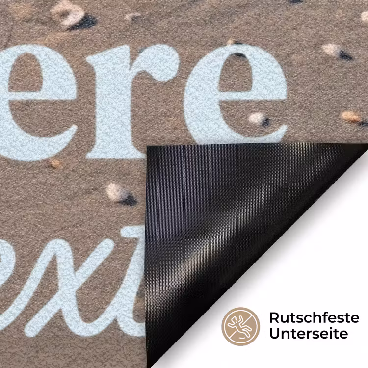 Where to next - Strand - Voetstappen Deurmat klein -antislip_DE