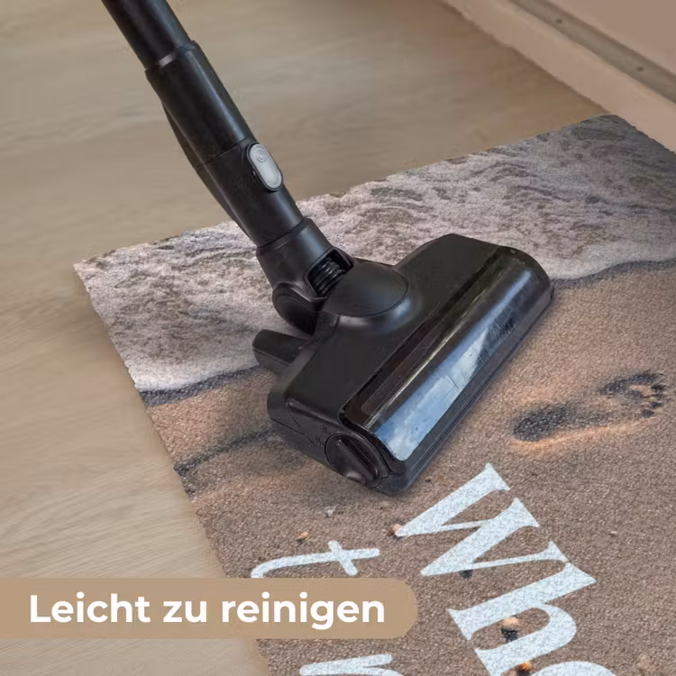 Where to next - Strand - Voetstappen Deurmat klein -reinigen_DE