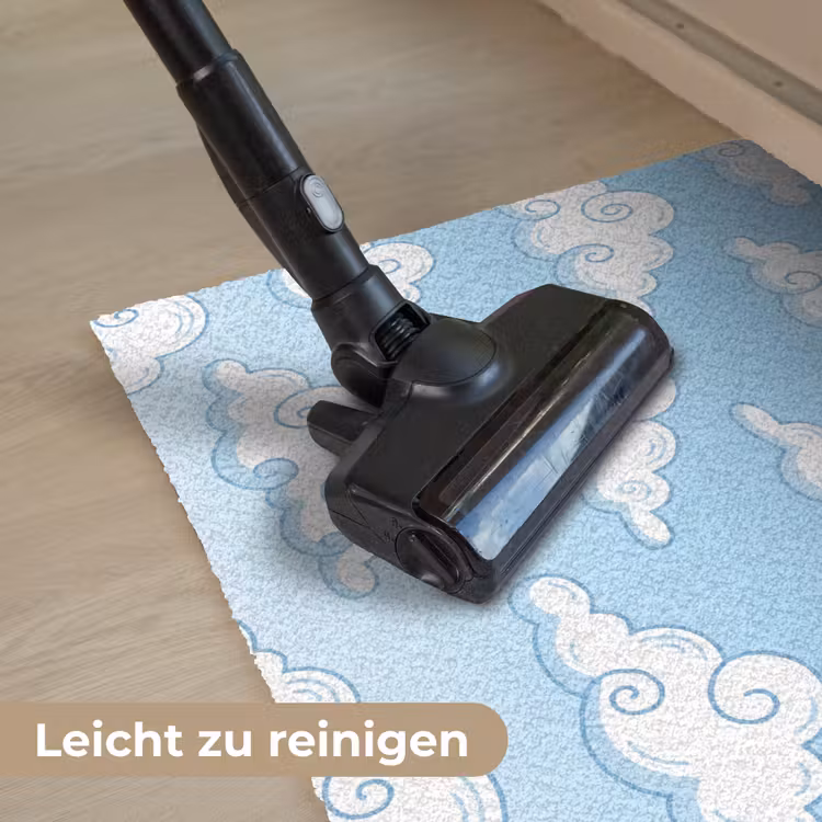 Wolk - Lucht - Cartoon - Blauw - Wit Deurmat klein -reinigen_DE