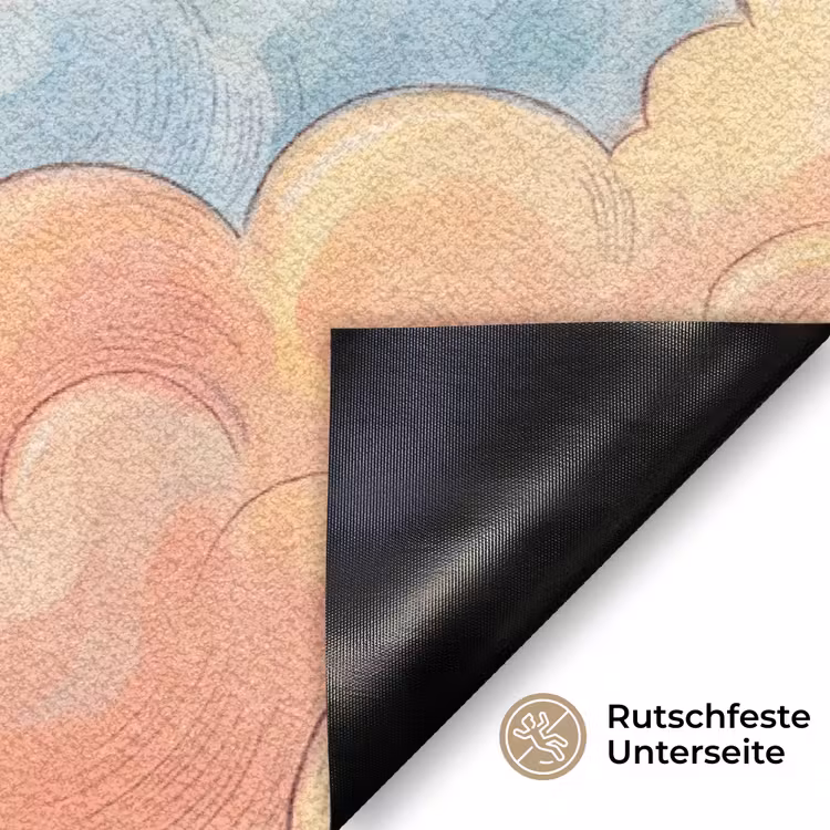 Wolk - Lucht - Natuur - Illustratief - Oranje Deurmat klein -antislip_DE