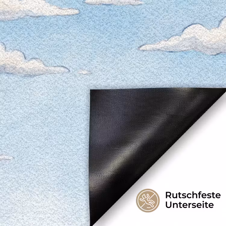 Wolken - Blauwe lucht - Natuur - Modern - Wit Deurmat klein -antislip_DE