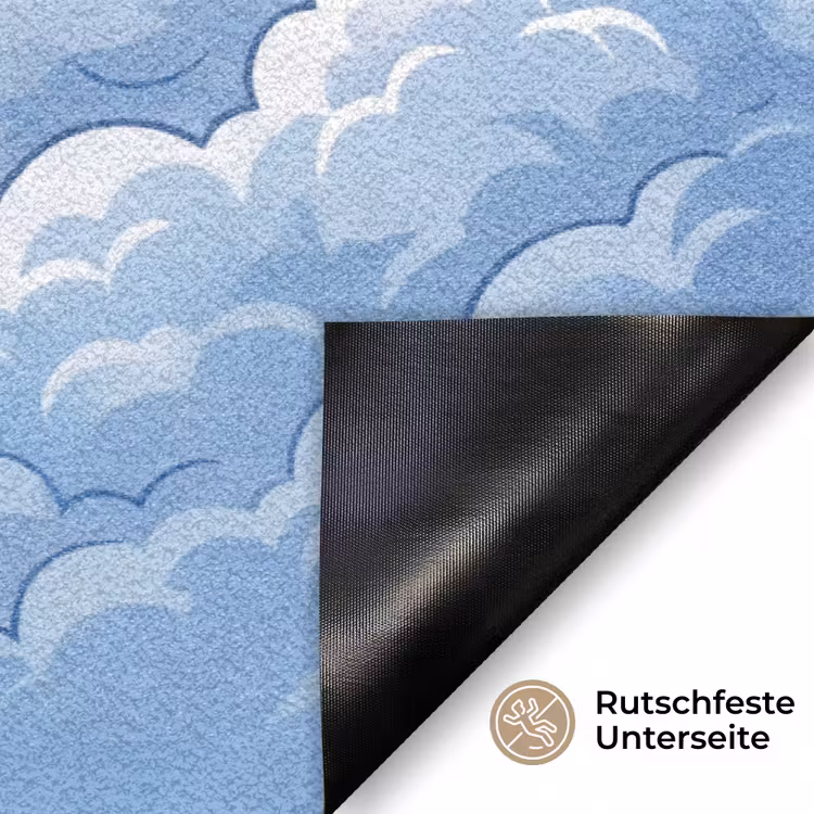 Wolken - Hemel - Abstract - Wit Deurmat klein -antislip_DE