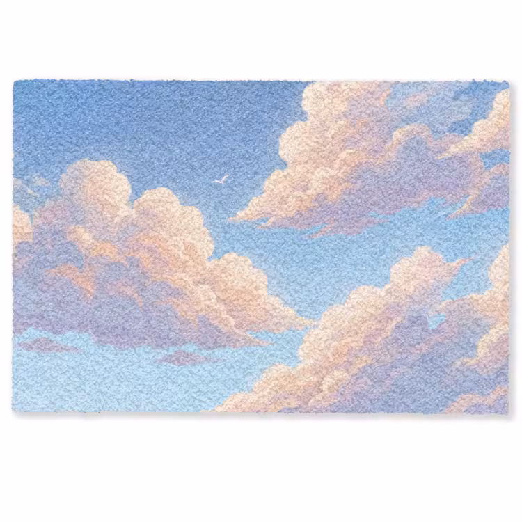 Wolken - Lucht - Natuur - Blauw Deurmat klein -zkaufland3d