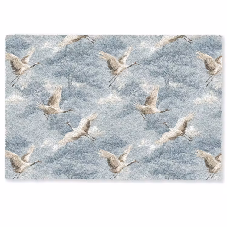 Wolken - Kraanvogels - Blauw Deurmat klein 898 -zkaufland3d