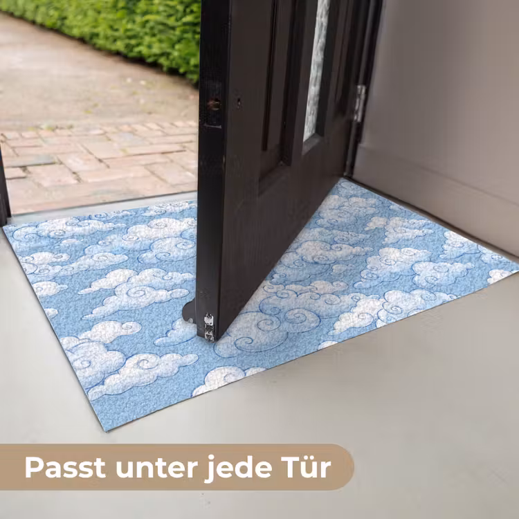 Wolken - Patroon - Hemel - Illustratie - Wit Deurmat klein -USP_DE