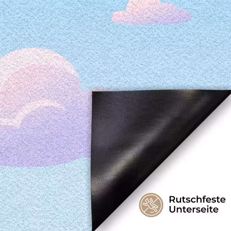 Wolken - Roze - Blauw - Natuur - Modern Deurmat klein -antislip_DE