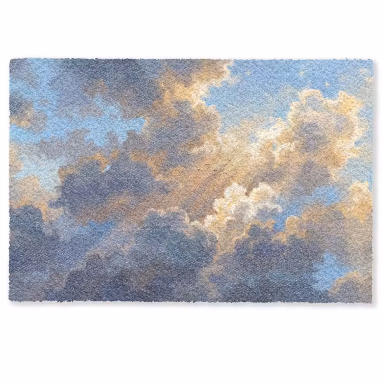 Wolken - Zonnestralen - Natuur - Abstract - Blauw Deurmat klein -zkaufland3d