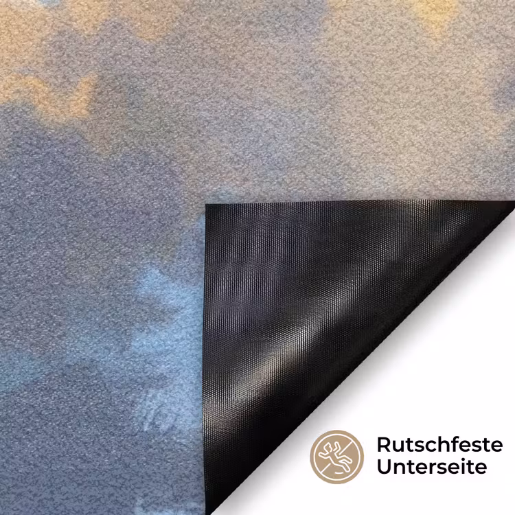 Wolken - Zonnestralen - Natuur - Abstract - Blauw Deurmat klein -antislip_DE