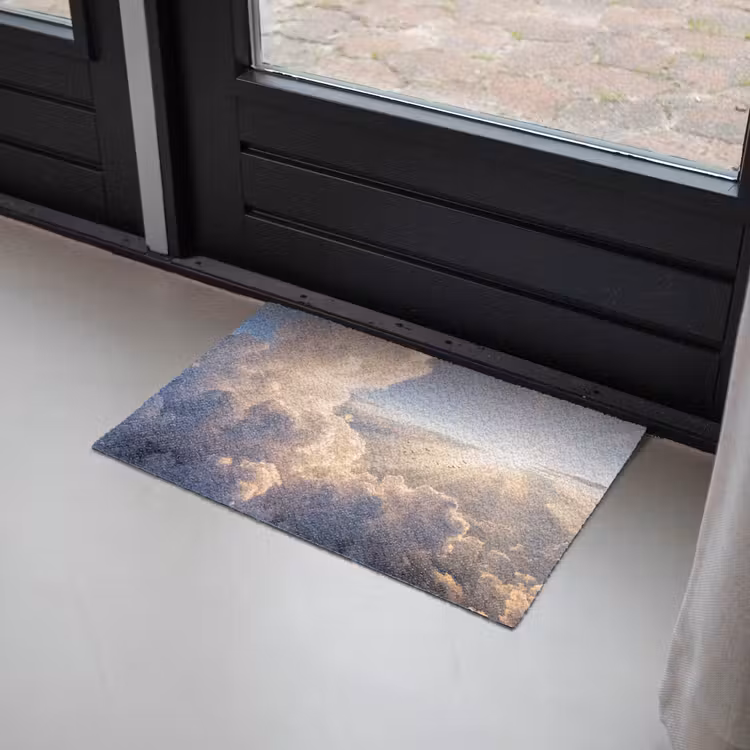Wolken - Zonnestralen - Natuur - Wit Deurmat klein -sfeer2