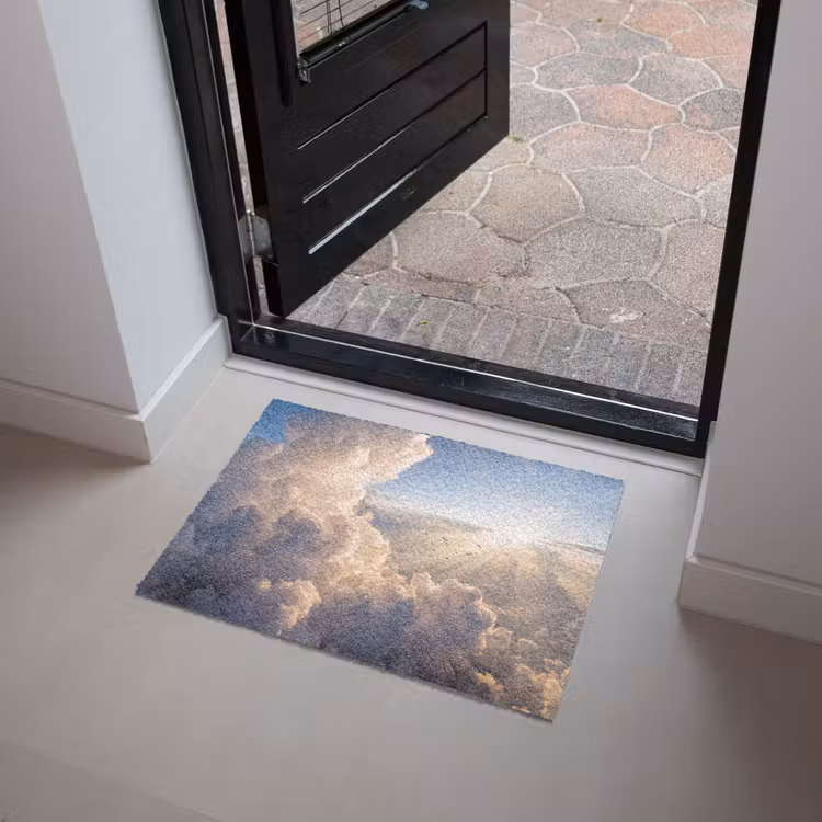 Wolken - Zonnestralen - Natuur - Wit Deurmat klein -sfeer5