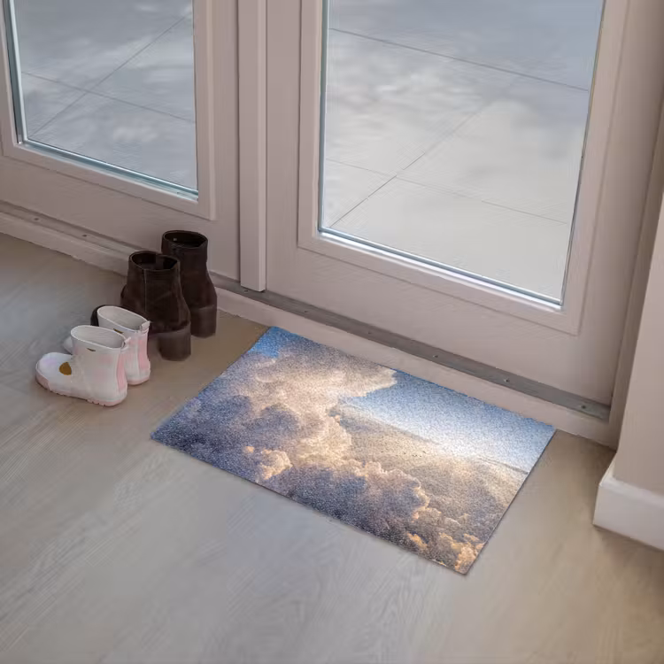 Wolken - Zonnestralen - Natuur - Wit Deurmat klein -sfeer3