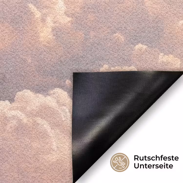 Wolken - Zonsondergang - Natuur - Pastel - Roze Deurmat klein -antislip_DE