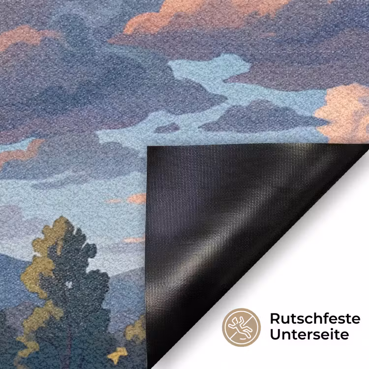 Wolken - Daghemel - Natuur - Illustratie - Oranje Deurmat klein -antislip_DE