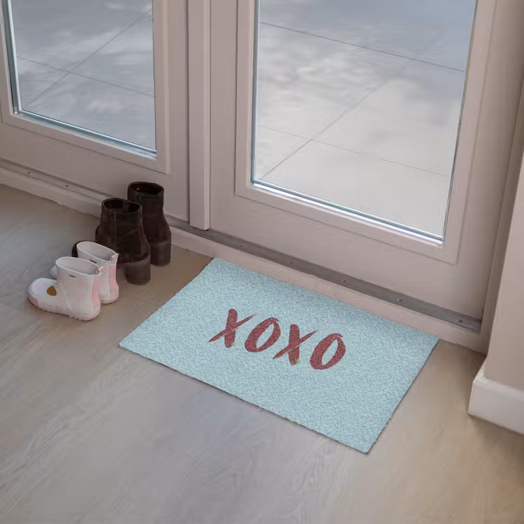 XOXO - Blauw - Rood Deurmat klein -sfeer3