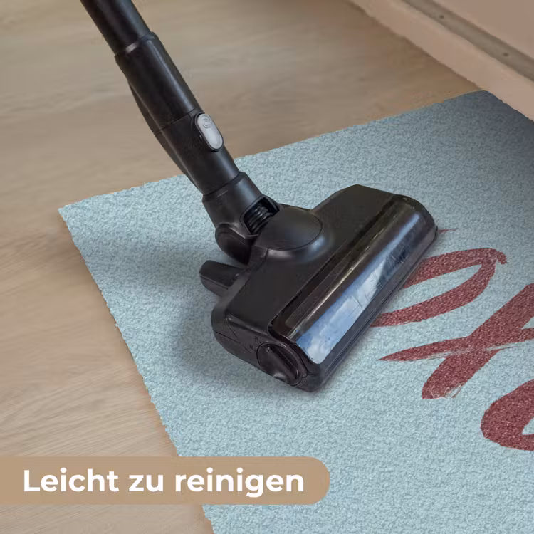 XOXO - Blauw - Rood Deurmat klein -reinigen_DE