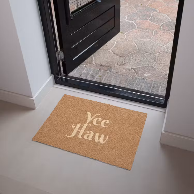 Yee haw - Bruin - Minimalistisch Deurmat klein -sfeer5
