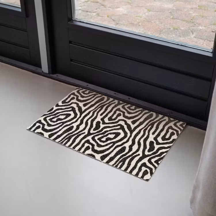 Zebra - Abstract - Zwart Deurmat klein 898 -sfeer2