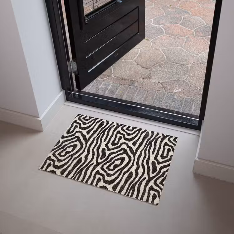 Zebra - Abstract - Zwart Deurmat klein 898 -sfeer5