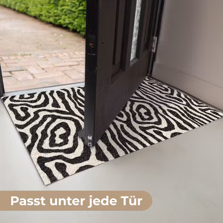 Zebra - Abstract - Zwart Deurmat klein 898 -USP_DE
