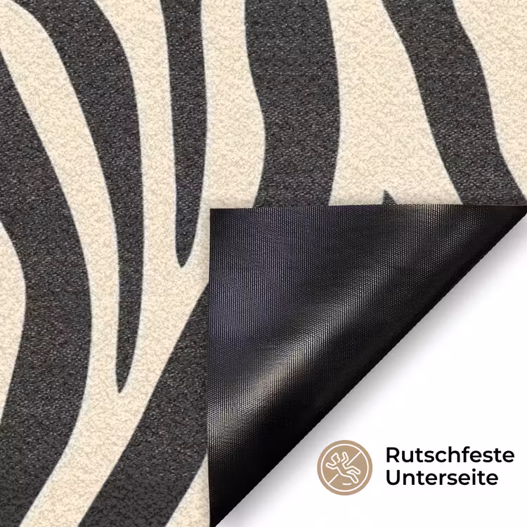 Zebra - Print - Klassiek - Zwart Deurmat klein 898 -antislip_DE