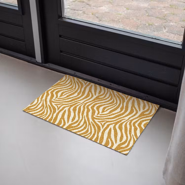 Zebra - Klassiek - Oker - Geel Deurmat klein 898 -sfeer2