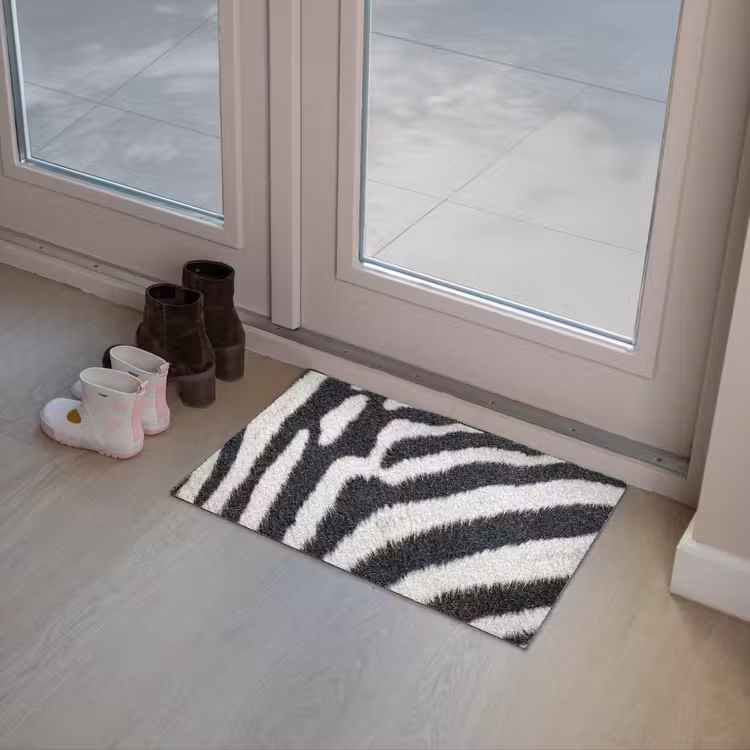 Zebra - Vacht - Klassiek - Zwart - Wit Deurmat klein -sfeer3