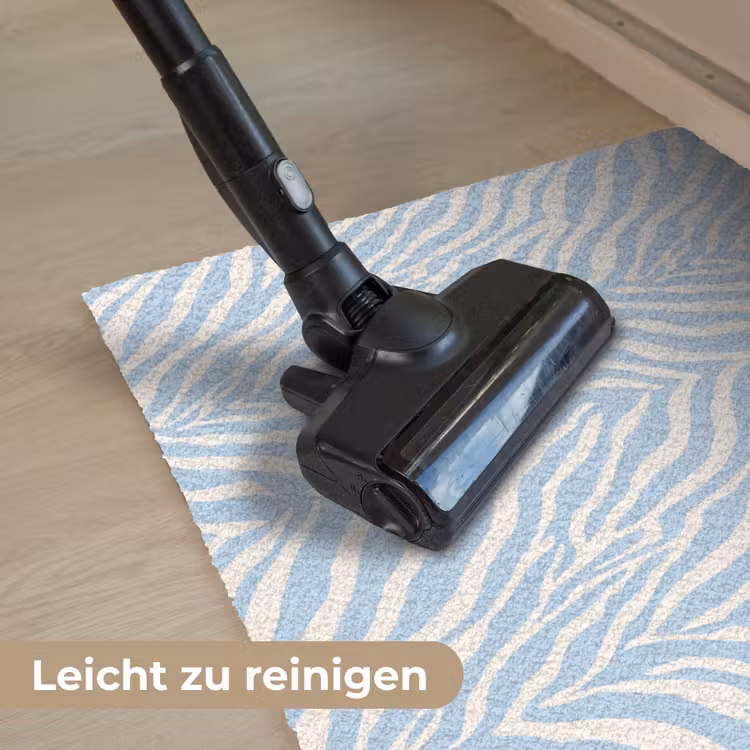 Zebra - Motief - Blauw - Wit Deurmat klein 898 -reinigen_DE