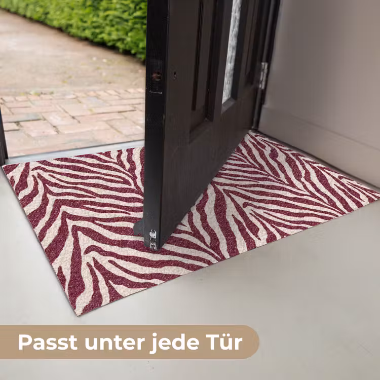 Zebra - Motief - Bordeaux - Rood Deurmat klein 898 -USP_DE