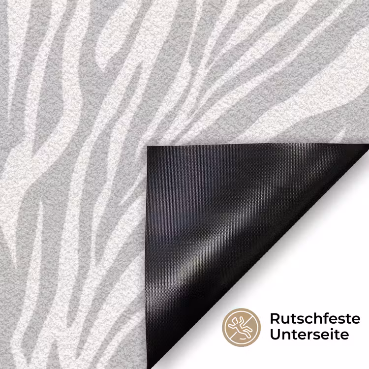 Zebra - Motief - Grijs Deurmat klein 898 -antislip_DE