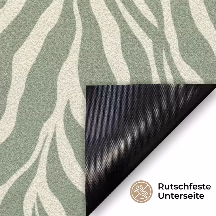 Zebra - Motief - Groen Deurmat klein 898 -antislip_DE