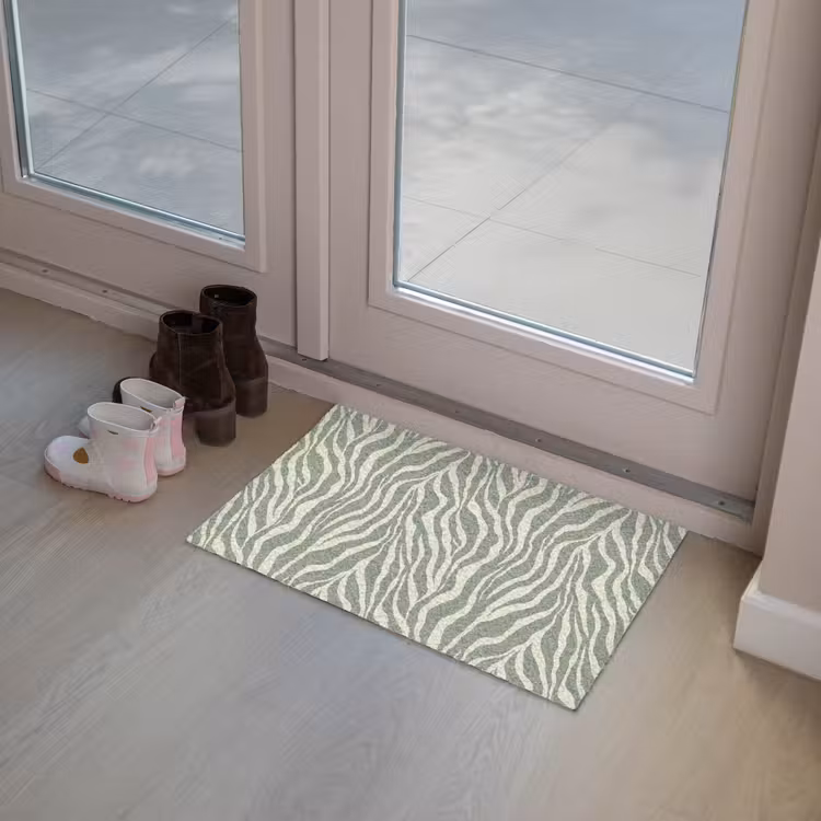 Zebra - Motief - Groen Deurmat klein 898 -sfeer3