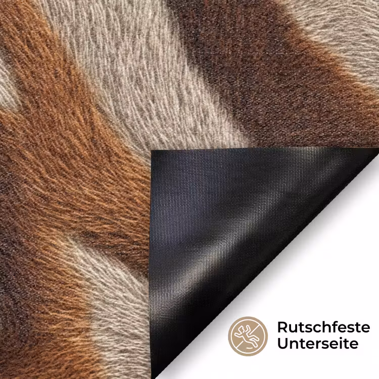 Zebra - Patroon - Bruin Deurmat klein 898 -antislip_DE