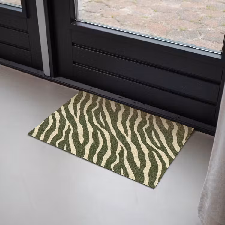 Zebra - Patroon - Groen Deurmat klein 898 -sfeer2